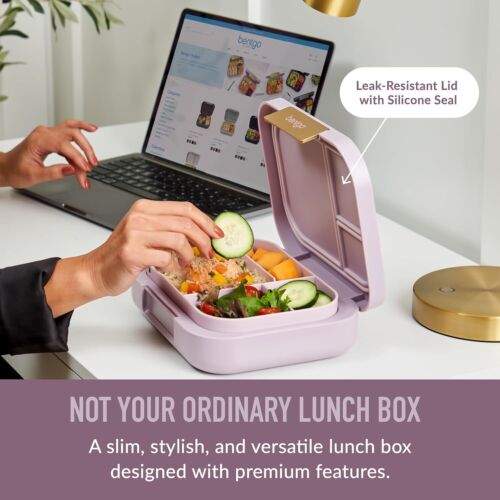 Leak-Resistant Bento Lunch Box Reusable Bpa-Free (Orchid) - Picture 2 of 11