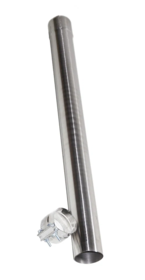 Tubo recto de escape de acero T409 SS 4" ID a 4" OD X47" de longitud con abrazadera Foto 2 de 4