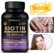 Biotin Collagen & Keratin-Hair Growth,Skin Health,Strong Nails 30/60/120Capsules
