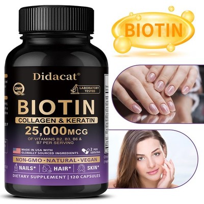 Collagen Biotin & Keratin-Hair Growth,Skin Health,Strong Nails 30/60/120Capsules