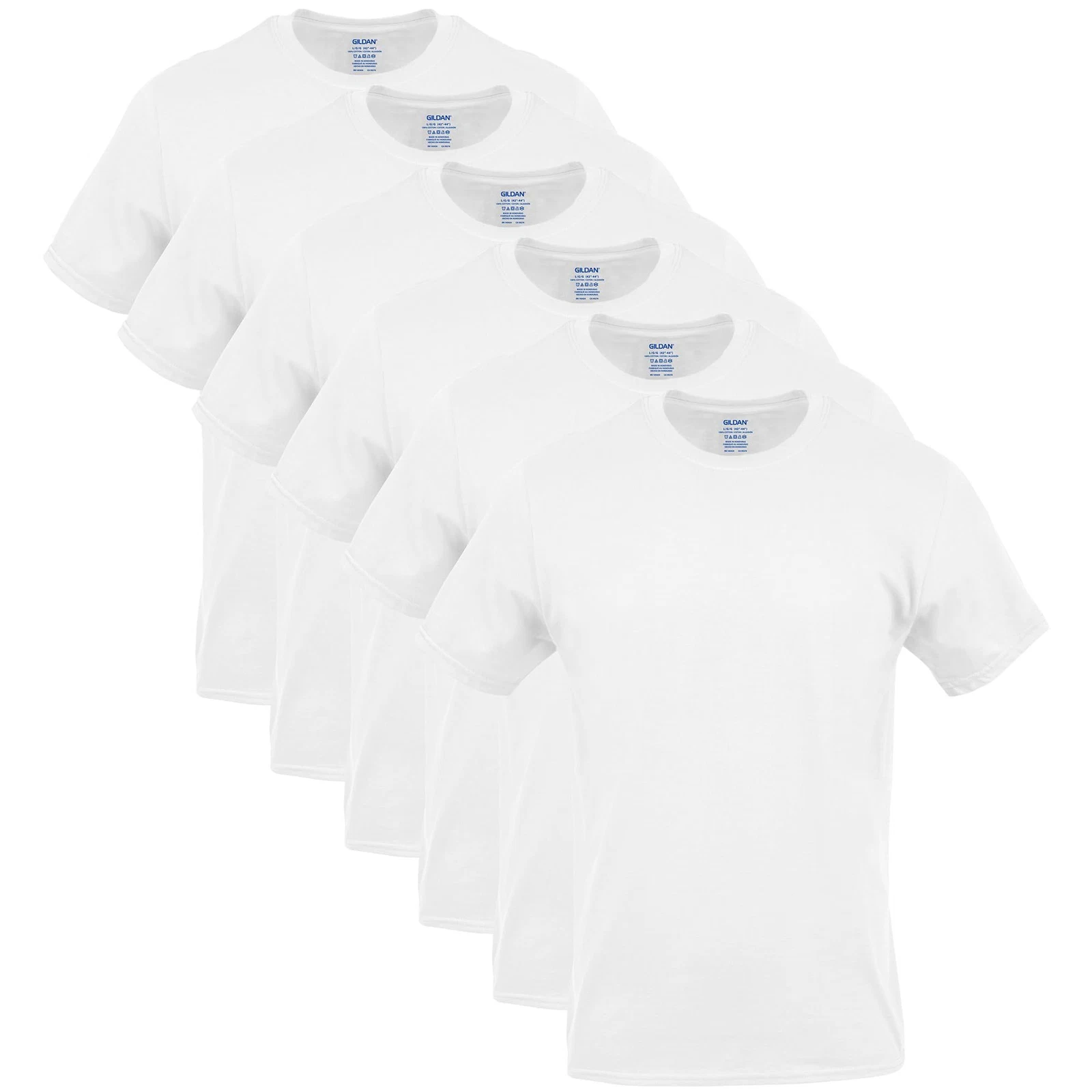 Gildan Men's Crew T-Shirts, Multipack, Style G1100, White Large,