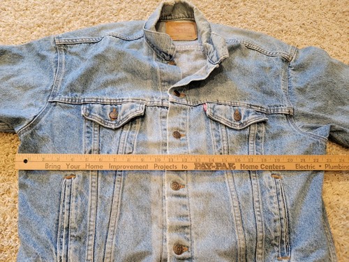 Vintage Levi's Denim Jacket Mens L Trucker Made USA 90s 70507-4890 Distressed by Levi's, $56.98 - Photo 5