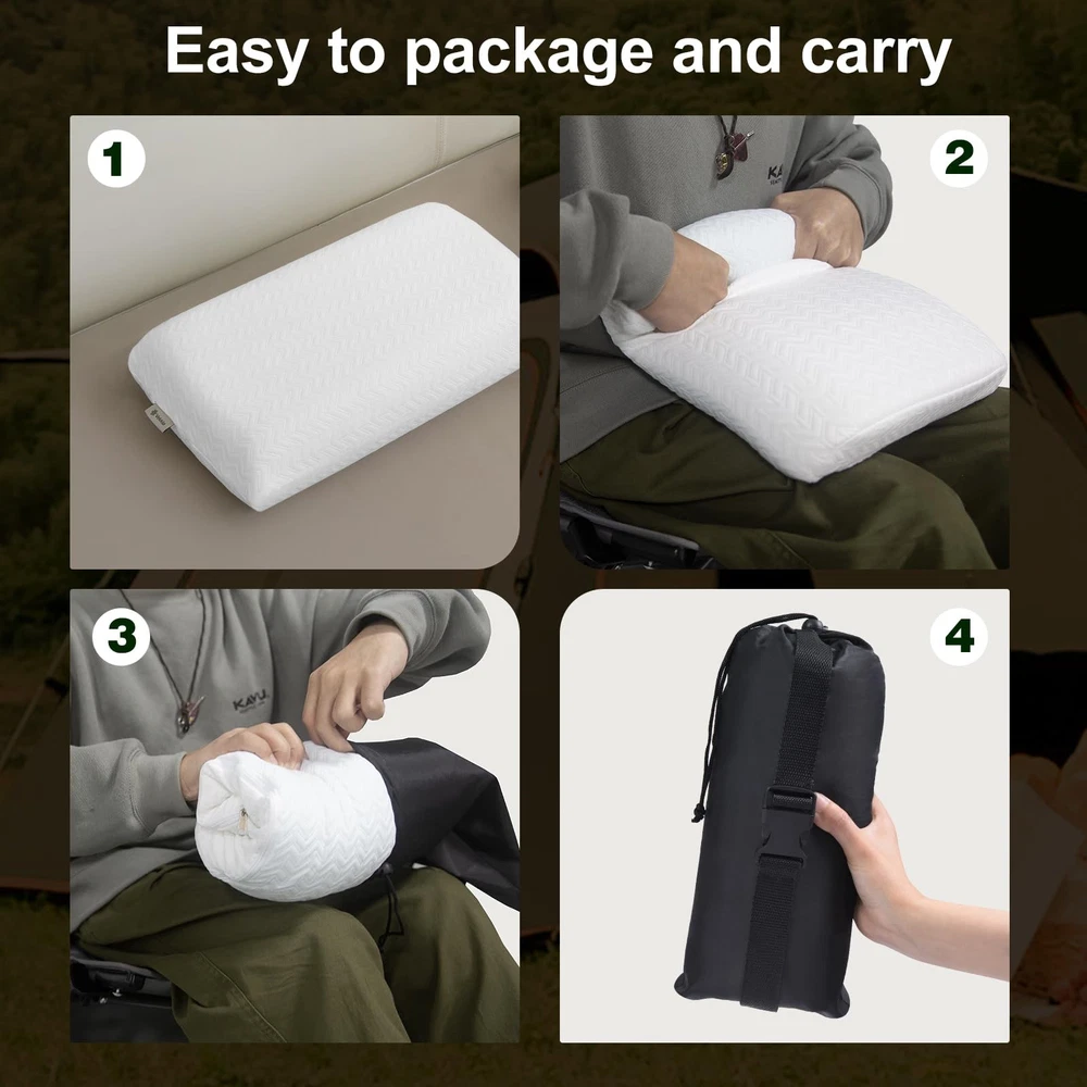 Travel Pillow, Memory Foam Pillow Compressible Camping Pillow with Washable C