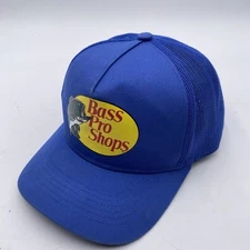 Bass Pro Shops Fishing Trucker Hat Mesh Cap Adjustable SnapBack Royal Blue VGC