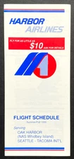 Harbor Airlines Timetable Effective June 10, 1990 (Summer/Fall 1990)