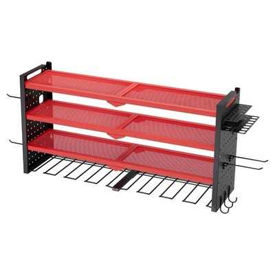 Optimized 4-Layer Tool Rack 240lb Strength with Drill and Peg Space