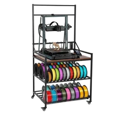 3D Printer Cart w/Wheels Printer Stand w/ Filament Storage Rack Charging Station
