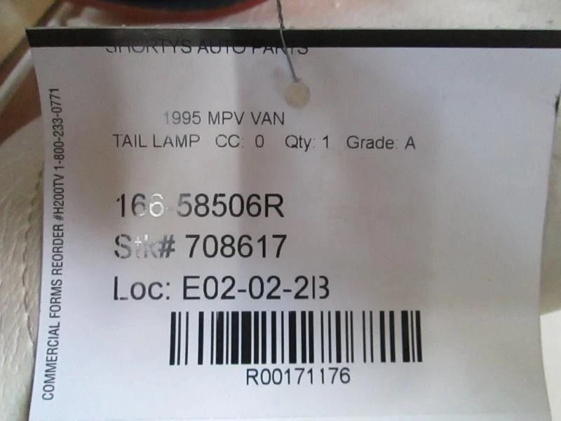 Passenger Right Tail Light Outer Fits 89-98 MAZDA MPV 171176 - Image 3 of 3