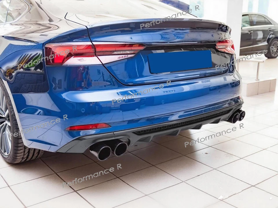 S5 Look Diffuser Exhaust Black For Audi A5 F5 Coupe Sportback S Line 17-20 - Image 3 of 4