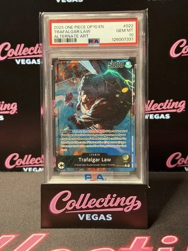 One Piece OP10 #022 Trafalgar Law Leader Alternate Art PSA 10