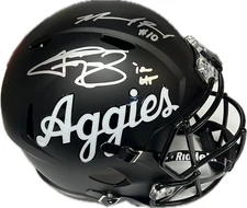 MARCEL REED & JOHNNY MANZIEL AUTOGRAPHED TEXAS A&M BLACK FULL SIZE HELMET JSA