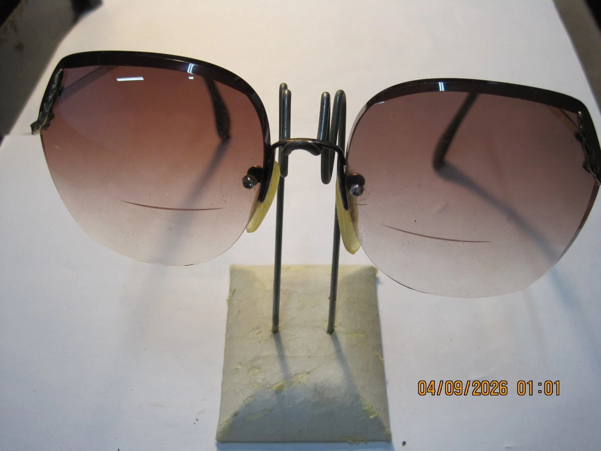 VTG Marcolin Italy Faceted Rimless Clear Glasses 80s Luxury Butterfly Beveled Women main image 2