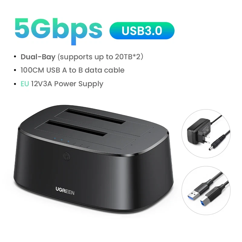 USB 3.0 to SATA External Hard Drive Dock - Thumbnail 5