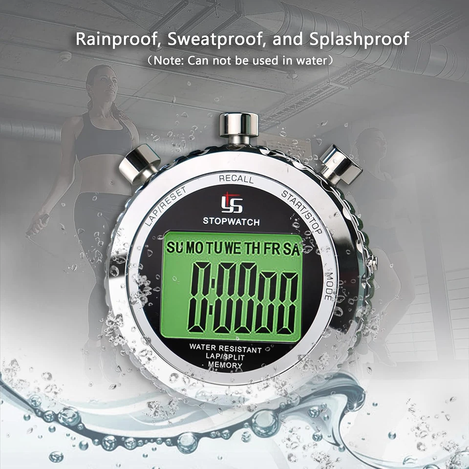 Cronometro Sportivo Professionale,Cronometro Digitale Memoria 2 Con Funzione Luc - Immagine 4 di 4