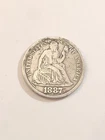 1887 S 90% SILVER SEATED LIBERTY DIME
