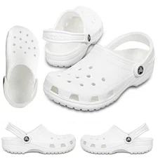 White Crocs Classic – Everyday Unisex Slip-On Sandals Lightweight Cushion Fit