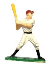 Vintage 1950s Plastic Green Base MINOR LEAGUER Baseball Cake Topper Red Cap 4.5