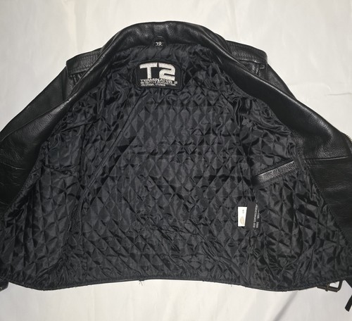 T2 Terminator 2 Vintage Leather Biker Jacket Kids Size 10 - Picture 3 of 13