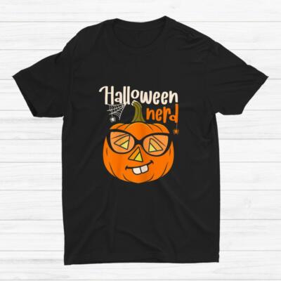 HOT SALE!! I Am A Halloween Nerd Face Halloween Pumpkin T-shirt Size S-5XL
