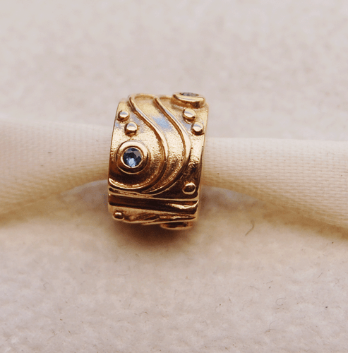 Gen. Pandora 14ct. Gold Clip with Sapphire "Babbling Brook" - 750418SA - retired - Foto 1 di 5