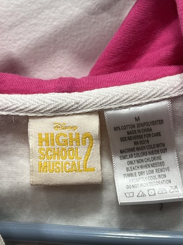 Disney High School Musical 2 Girls White Graphic Zip Hoodie Jacket Size M 10/12 - Picture 8 of 24