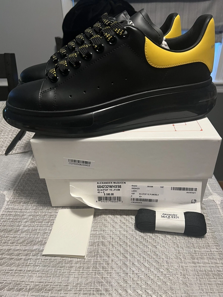 NEW Alexander McQueen Oversized Sneaker Sz 10.5 / 43.5 Black/Yellow