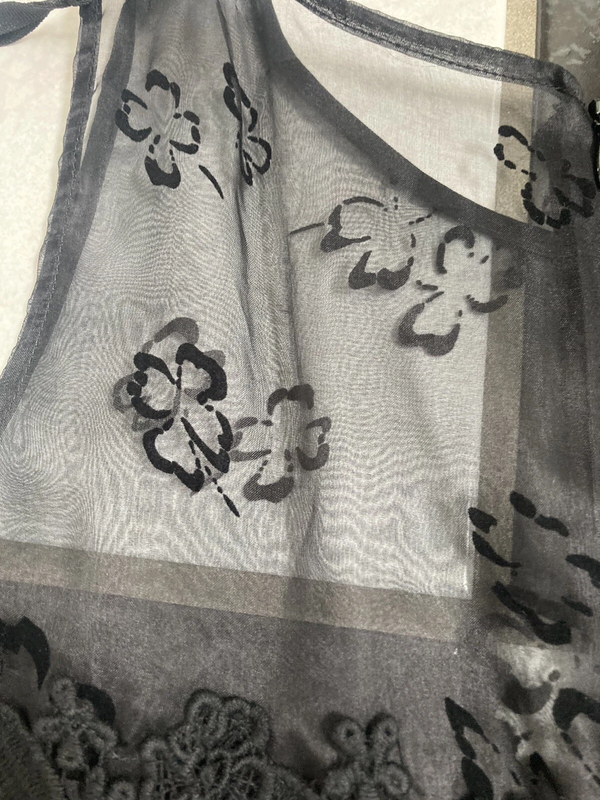 Abito nuovo con etichette 100% autentico rosso Valentino nero pizzo ricamato organza US 02