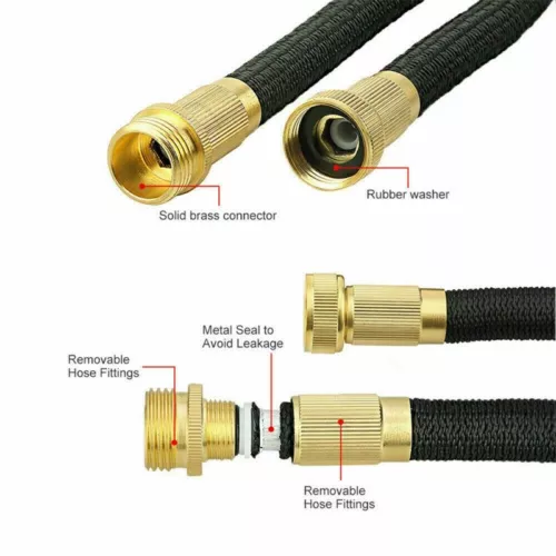 Heavy Duty 50-100FT Expandable Garden Hose Pipe Flexible With Water Spray Gun - Picture 7 of 18