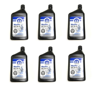 6x Véritable Mopar 5W30 Synthétique Huile Moteur 0.946L Pour Jeep Chrysler Dodge - Photo 1/2