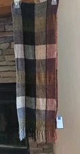 Scarf Croft & Barrow Earthtones 60” Rustic Plaid Organic Natural Shades Soft