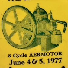 1977 Southeast Iowa Antique Gas Engine Club Show 8 Cylinder Aermotor Denmark Pin