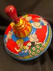 Vintage Child’s Toy~ Spinning Top~ Tin W/Dancing & Music Litho~ Ohio Art~ USA