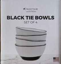Black Tie Bowls Set of 4 NEW