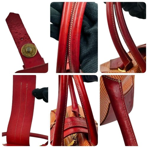 Vivienne Westwood Women's Tote Hand Boston Bag Vintage Orange Red Leather Ladies - Picture 8 of 10