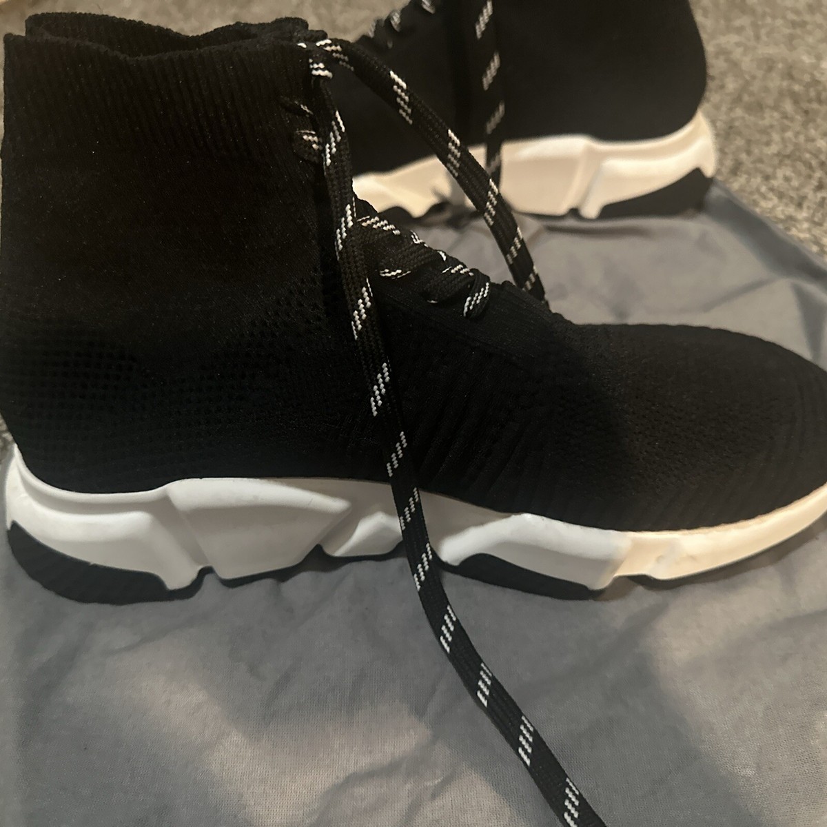 Balenciaga Speed Lace Up Graffiti Recycled Knit Sneakers