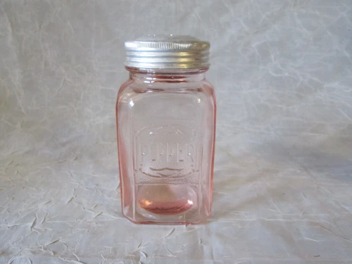 Hazel Atlas Pink Depression Glass Aluminum Lidded SINGLE SHAKER Salt or Pepper