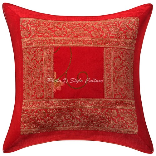 Indian Brocade Silk Cushion Cover Hippie Bohemian Bedding Sofa Pillow Case Cover - Picture 37 of 45