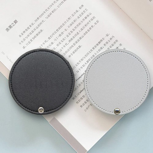 Pu Leather Cosmetic Mirror Round Pocket Mirror New Makeup Mirror - Picture 11 of 19