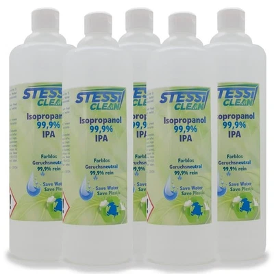 5 x 1l Isopropanol Isopropylalkohol IPA 99,9% Dosierdeckel StessiClean