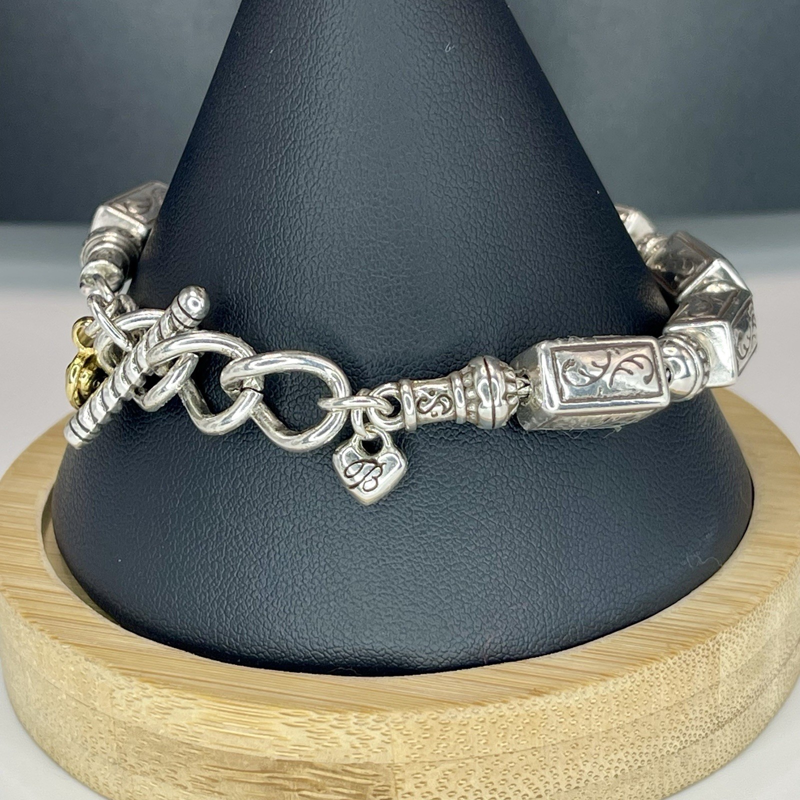 Brighton Cube Scroll Link Bracelet Toggle Adjusta… - image 6