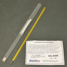 Thermco Thermometer ACC059F, 0 °F to 180 °F, 305mm, NIST, 1 °F, ±0.5 °F