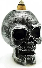 Mini Skull Backflow Cone Burner [Silver - 3.5"T]