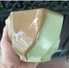 Vtg. 1980'sFrankoma Prairie Green Swirl Planter 178