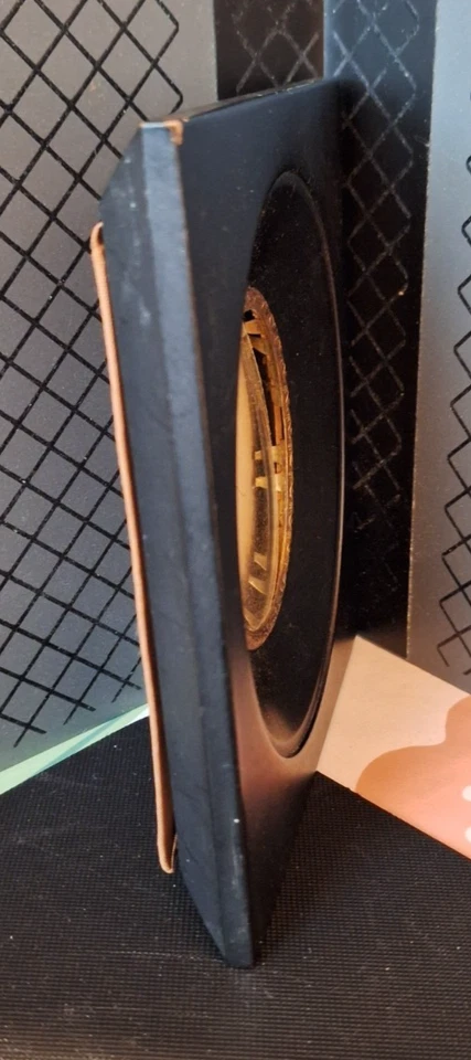 Ancien cadre Photo Ovale en bois -Napoléon III - Laiton + Verre Bombé - TBE - Photo 3/4