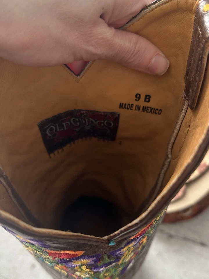 Botas occidentales antiguas Gringo Sora bordadas florales talla 9 Foto 4 de 4