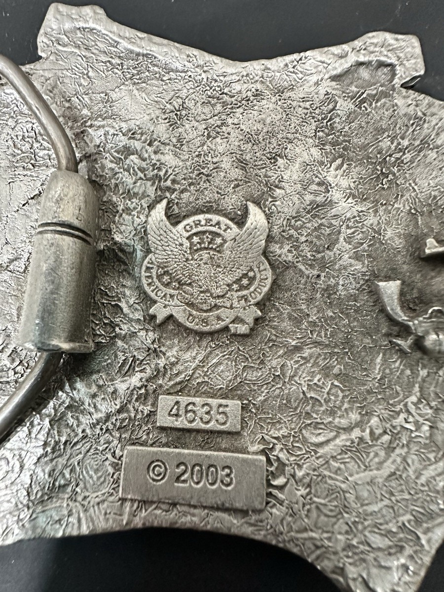 VTG 2003 Pistols Rose Playing Cards  Pewter Belt Buckle Great Am  Prod #4635 View 3