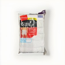 Hanes 6 Pk White Tagless Mens Woven Boxers Soft Breathable White 2XL 44-46 New