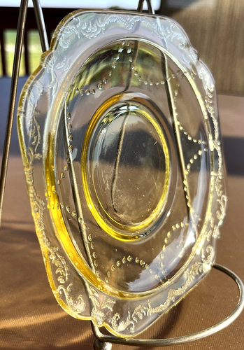 Federal Madrid Amber Saucers, Vintage Yellow Depression Glass, 5.75" 3-pc +BONUS - Picture 13 of 13