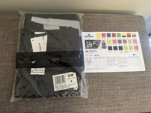 New Salzmann Black-3M Reflective Vest Size Small/Medium - product listing photo