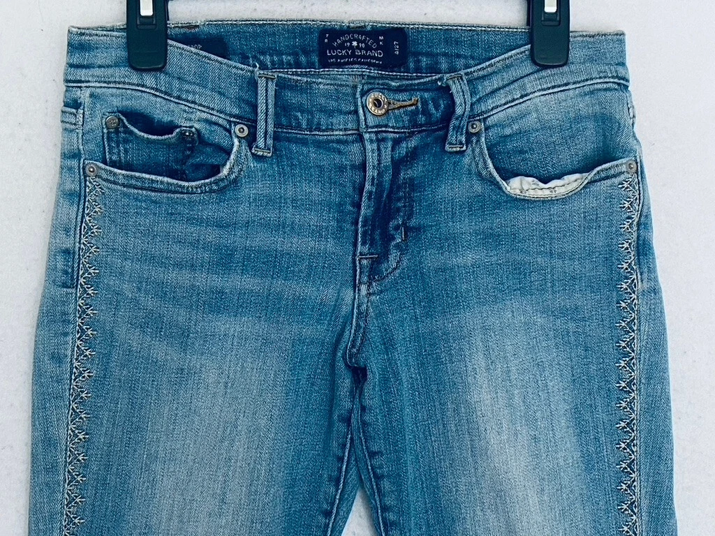 Lucky Brand Jeans Sweet Crop Blue Stretch Denim Size 4 27